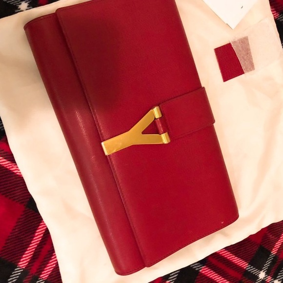 Saint Laurent Red Clutch - Picture 1 of 4
